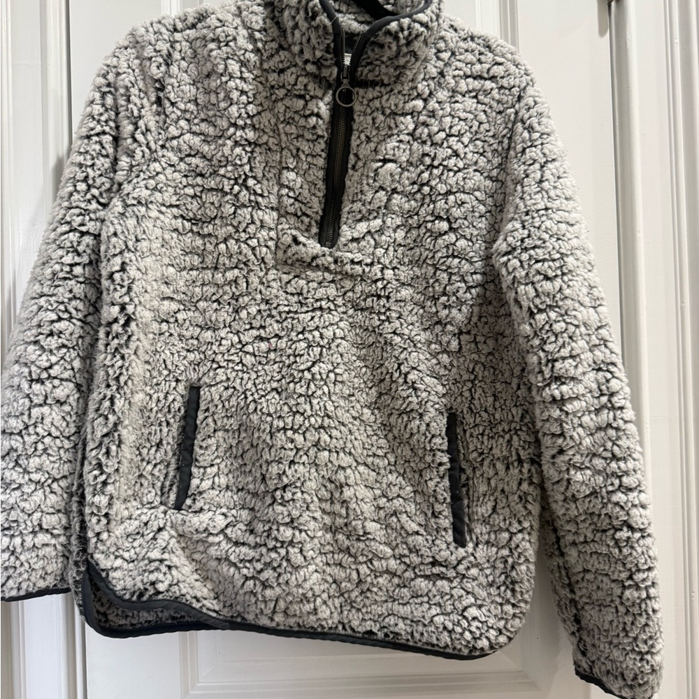 Thread & Supply Gray Sherpa Zip-Up